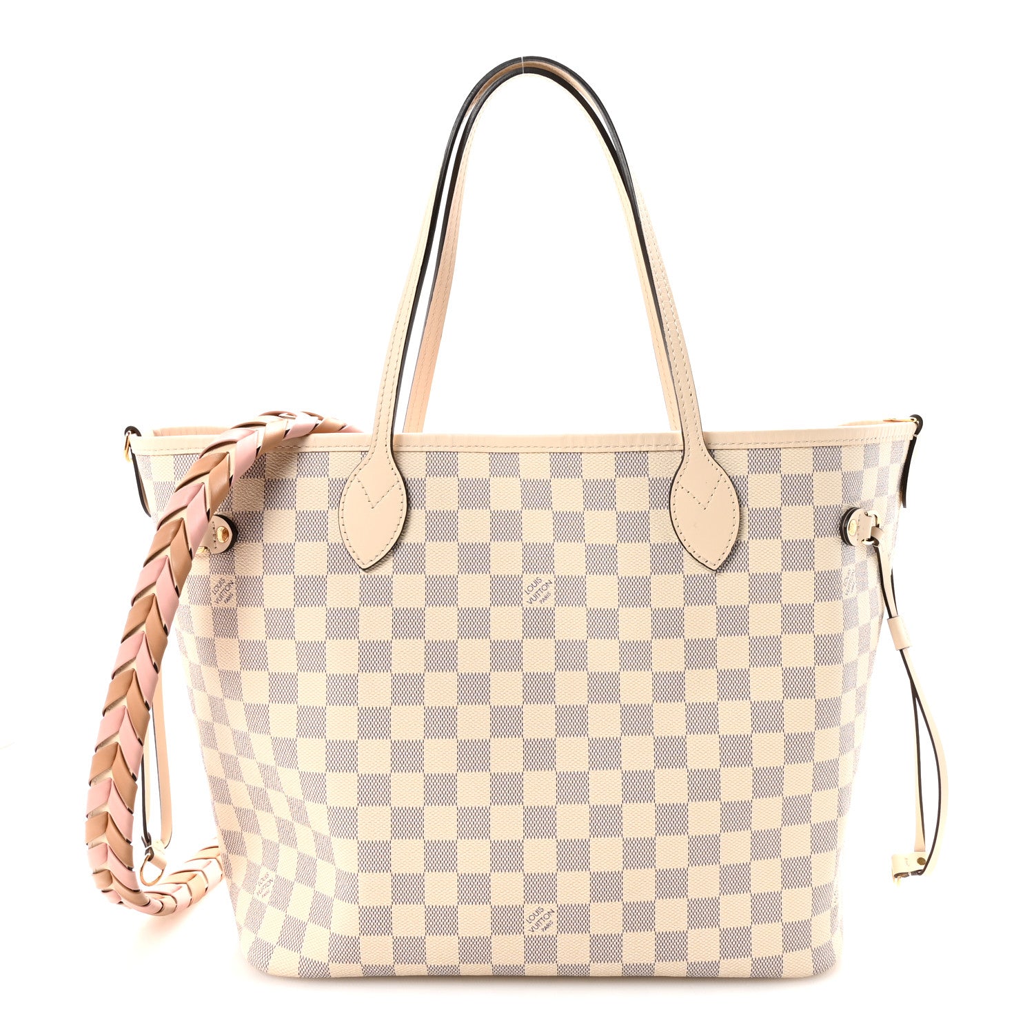 Louis Vuitton Damier Azur Braided Neverfull MM Pink 1 of 9