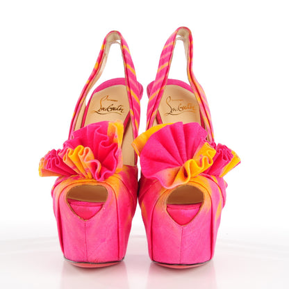 Christian Louboutin Bazin High BouBou 160 Pumps 36 Pink Yellow 2 of 7