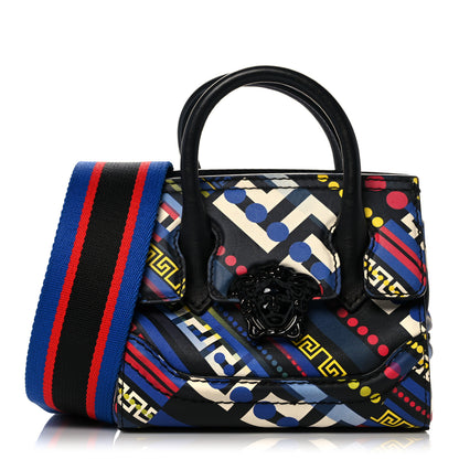 Versace Calfskin Printed Small Palazzo Empire Bag Multicolor Black 1 of 9