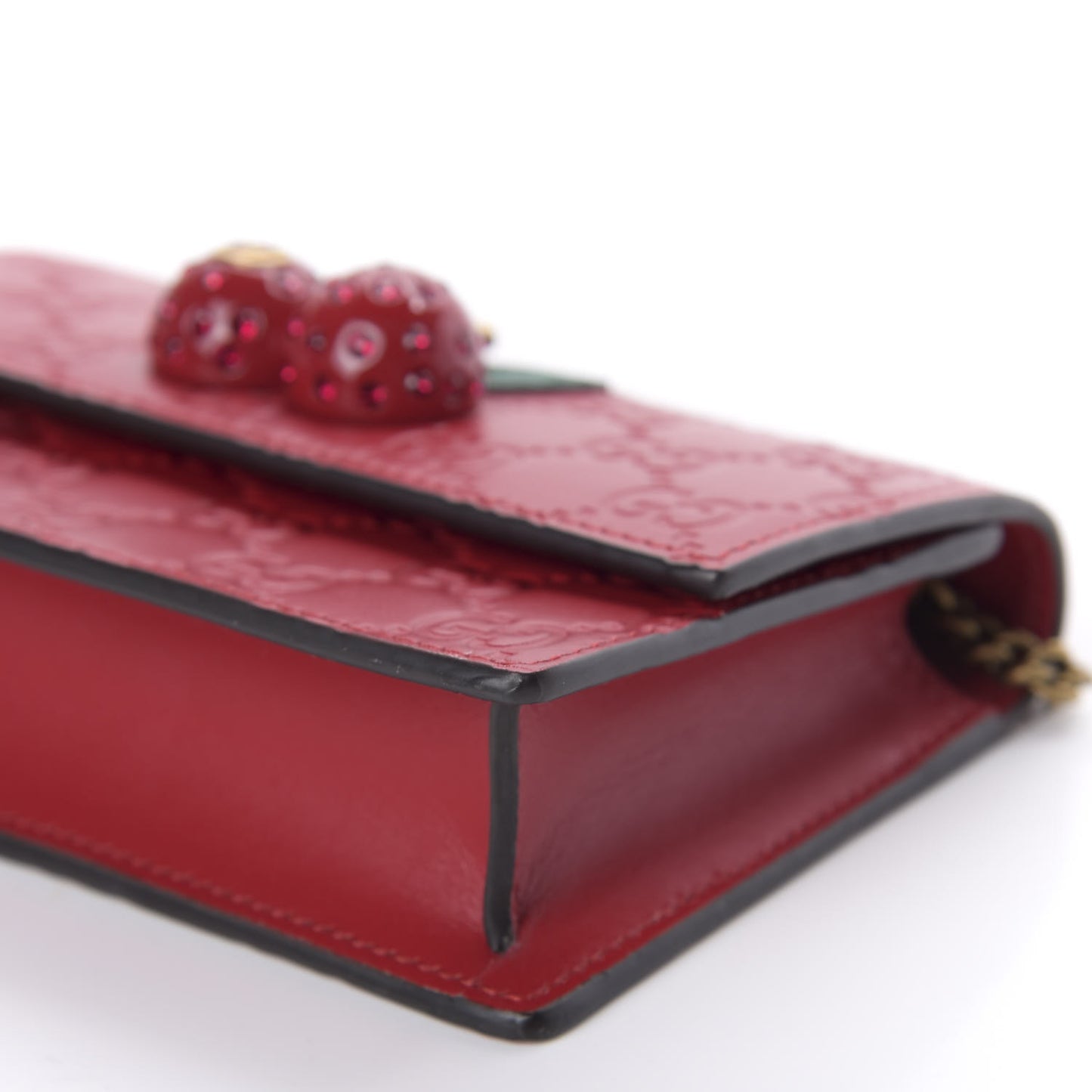 Guccissima Mini Cherry Chain Bag Hibiscus Red