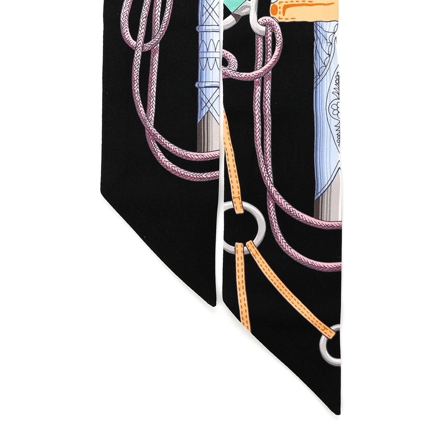 Silk Cliquetis Twilly Black Rose Menthol