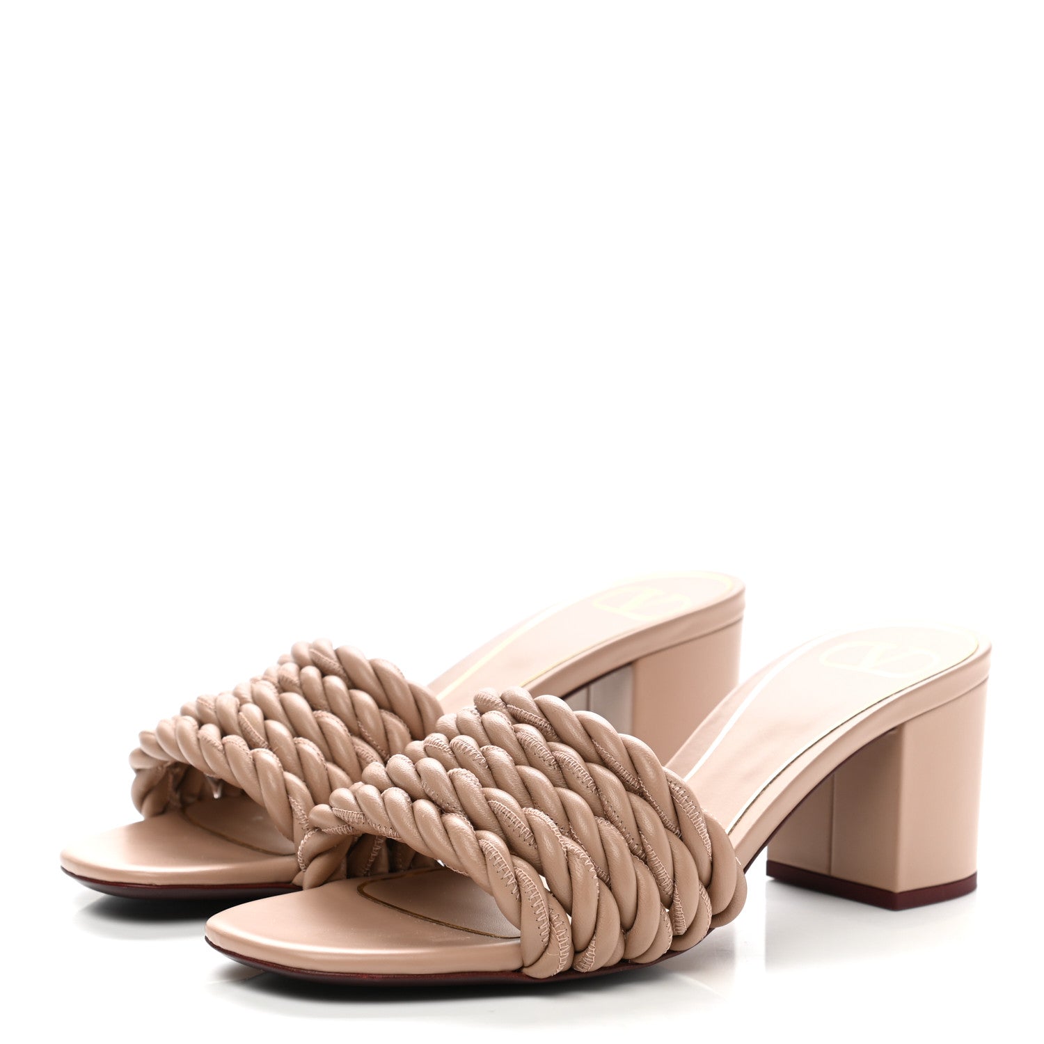 Valentino Garavani Nappa Rope 60mm Slide Sandals 38.5 Rose Cannelle 3 of 10