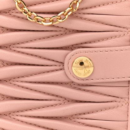 Miu Miu Nappa Matelasse Chain Card Holder Orchidea 8 of 9