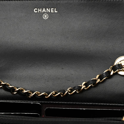 Chanel Lambskin Quilted Trendy CC Wallet On Chain WOC Black 12 of 16