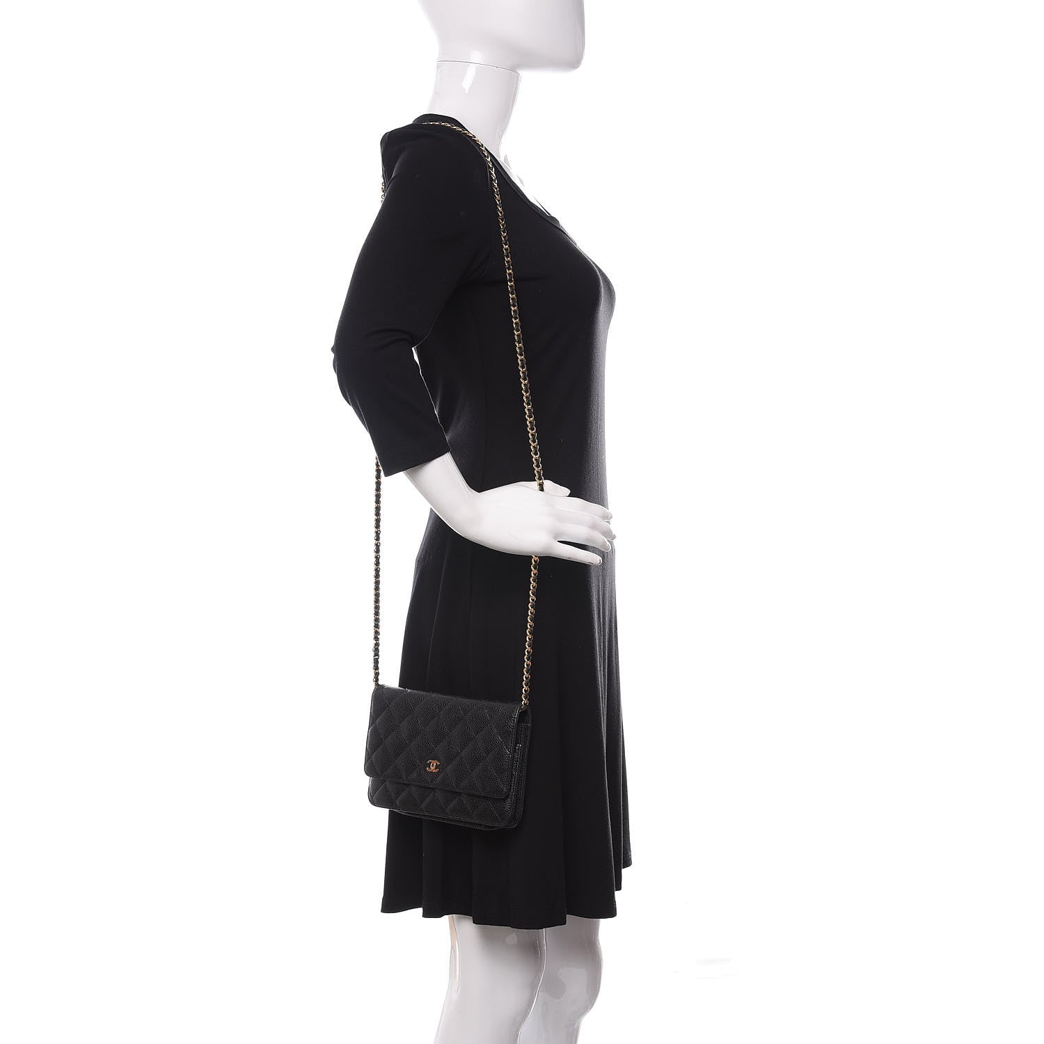 Chanel Caviar Quilted Wallet On Chain WOC Black 2 of 18