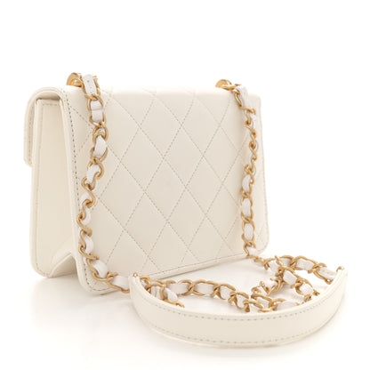 Chanel Calfskin Strass Quilted Flap White 3 of 14