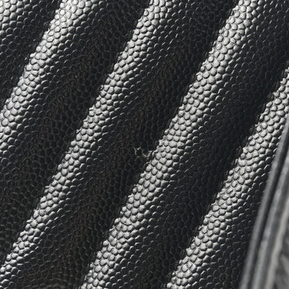 Saint Laurent Grain De Poudre Matelasse Chevron Monogram Flap Wallet Black 9 of 11