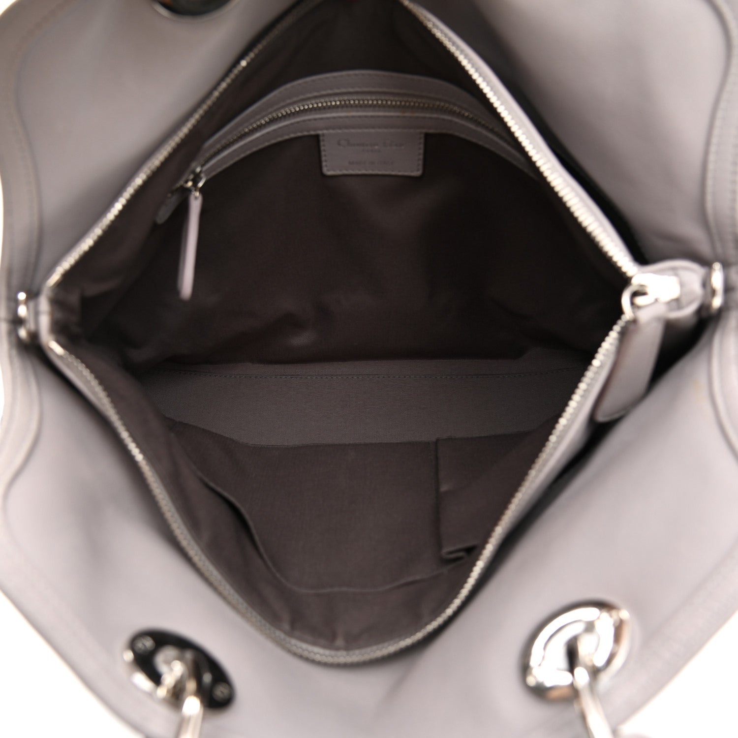 Christian Dior Lambskin Cannage Medium Granville Tote Grey 5 of 16