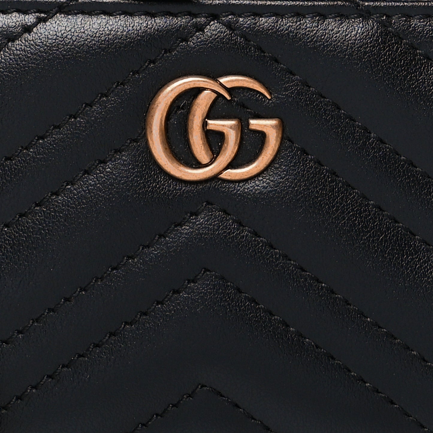 Calfskin Matelasse GG Marmont Key Case Black