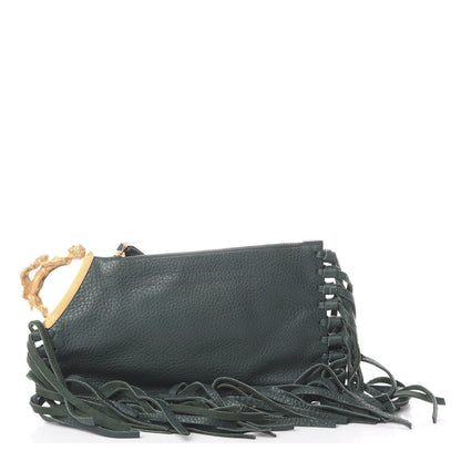 Valentino Garavani Calfskin C-Rockee Sagittarius Fringe Clutch Light Emerald 1 of 5
