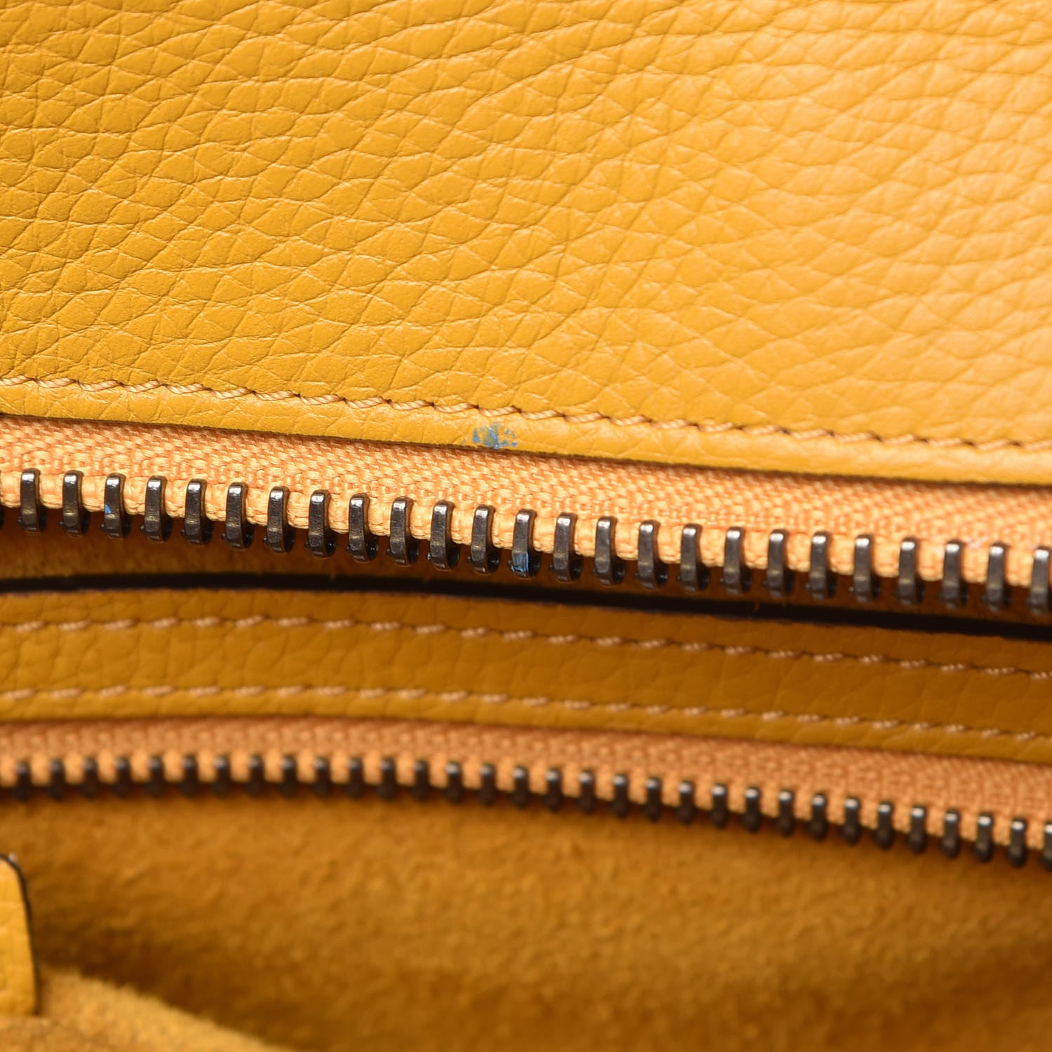 Celine Drummed Calfskin Mini Luggage Ocre 19 of 23