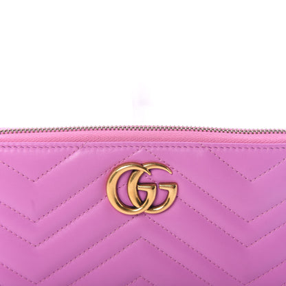 Gucci Calfskin Matelasse GG Marmont Zip Around Wallet Candy Mousse 9 of 9