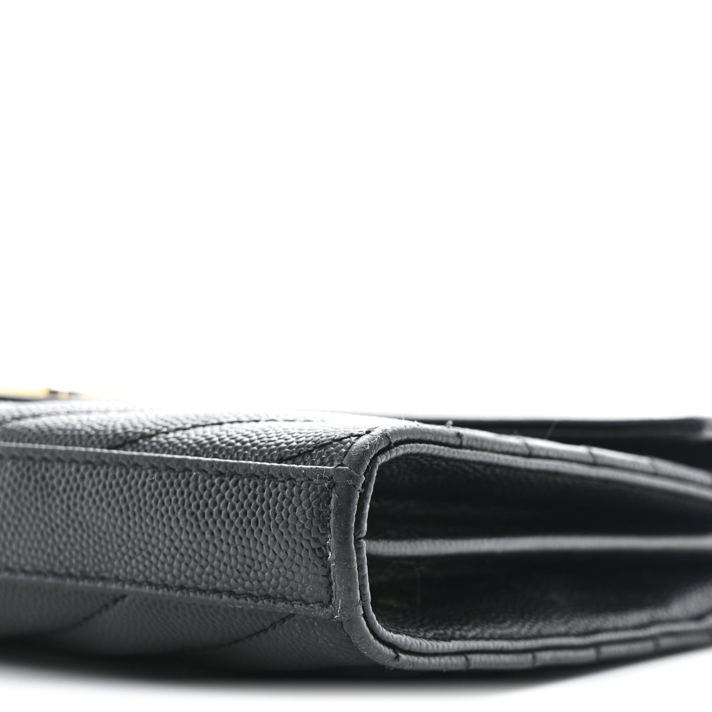 Grain De Poudre Matelasse Chevron Monogram Chain Wallet Black