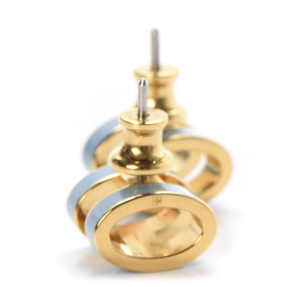 Hermes Gold Lacquered Pop H Earrings Celeste 3 of 5