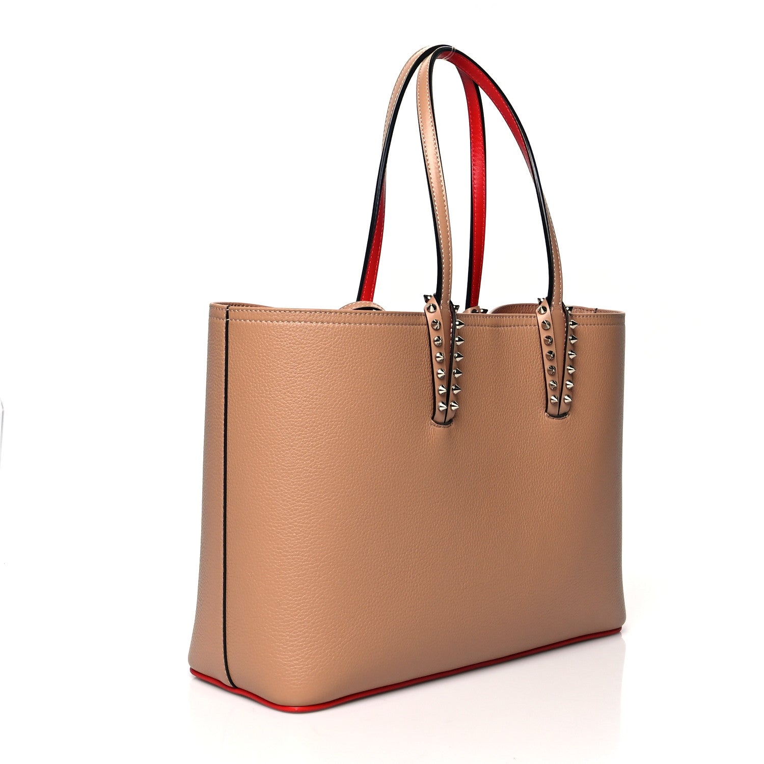 Christian Louboutin Calfskin Empire Spikes Small East West Cabata Tote Nude 3 of 10