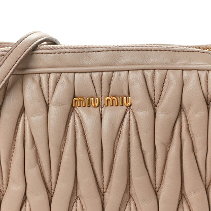 Miu Miu Nappa Matelasse Double Zip Shoulder Bag Cammeo 8 of 13