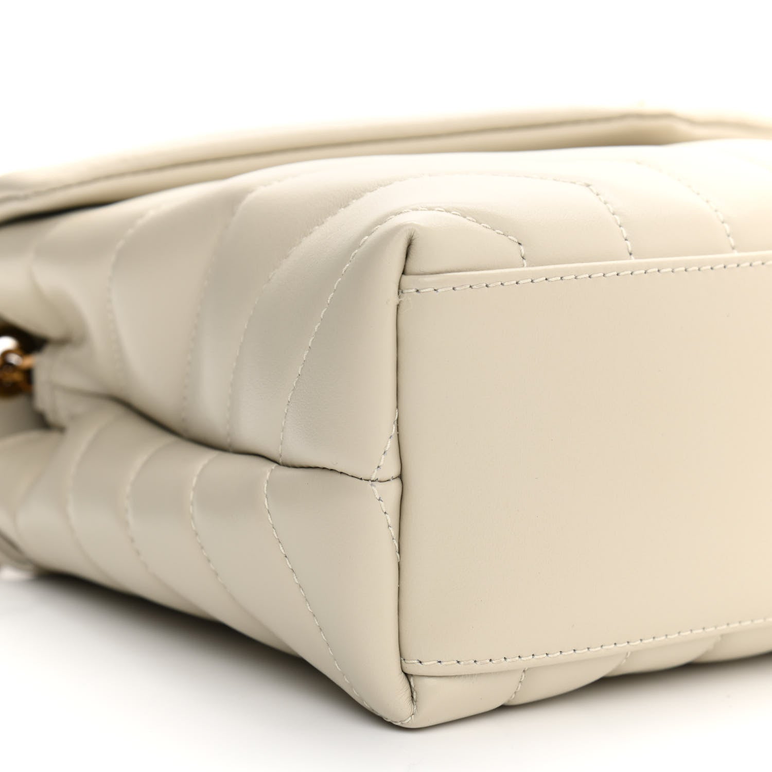 Saint Laurent Calfskin Y Quilted Monogram Small Loulou Chain Satchel Crema Soft 9 of 11