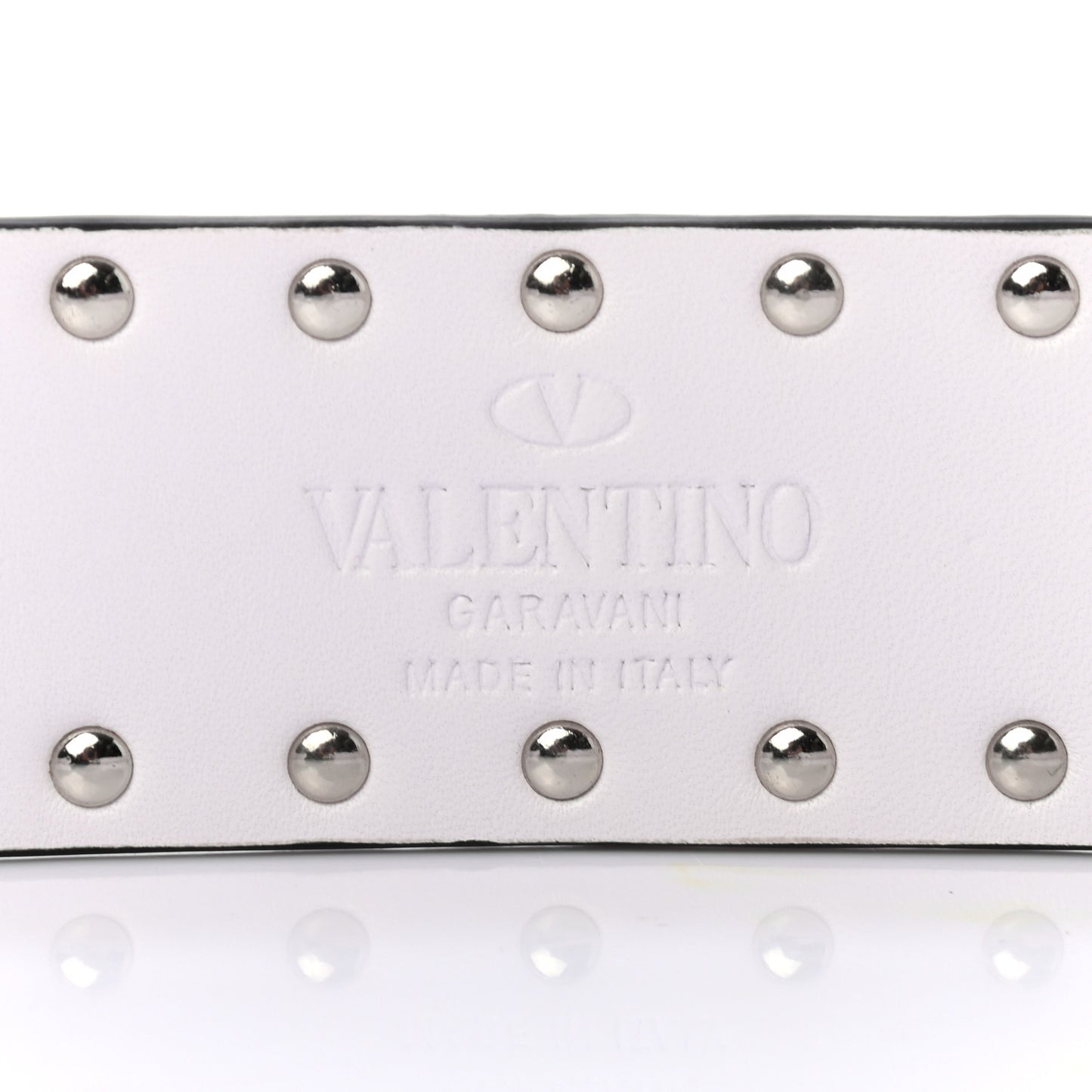 Lambskin Free Rockstud Spike Shoulder Strap Optic White