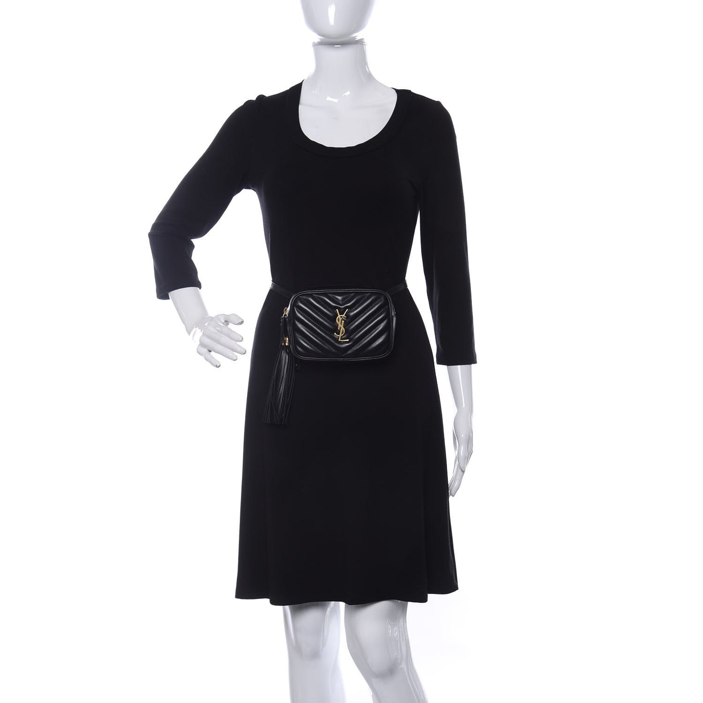 Calfskin Matelasse Monogram Lou Belt Bag Black