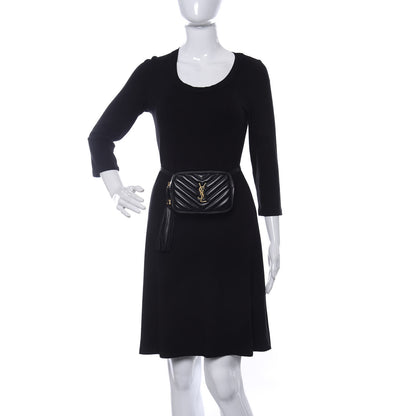 Saint Laurent Calfskin Matelasse Monogram Lou Belt Bag Black 2 of 9