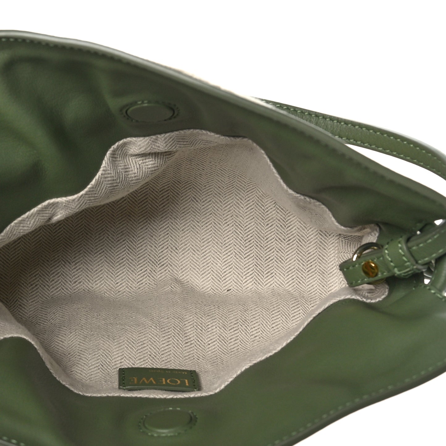 Jacquard Anagram Calfskin Mini Flamenco Knot Clutch Avocado Green