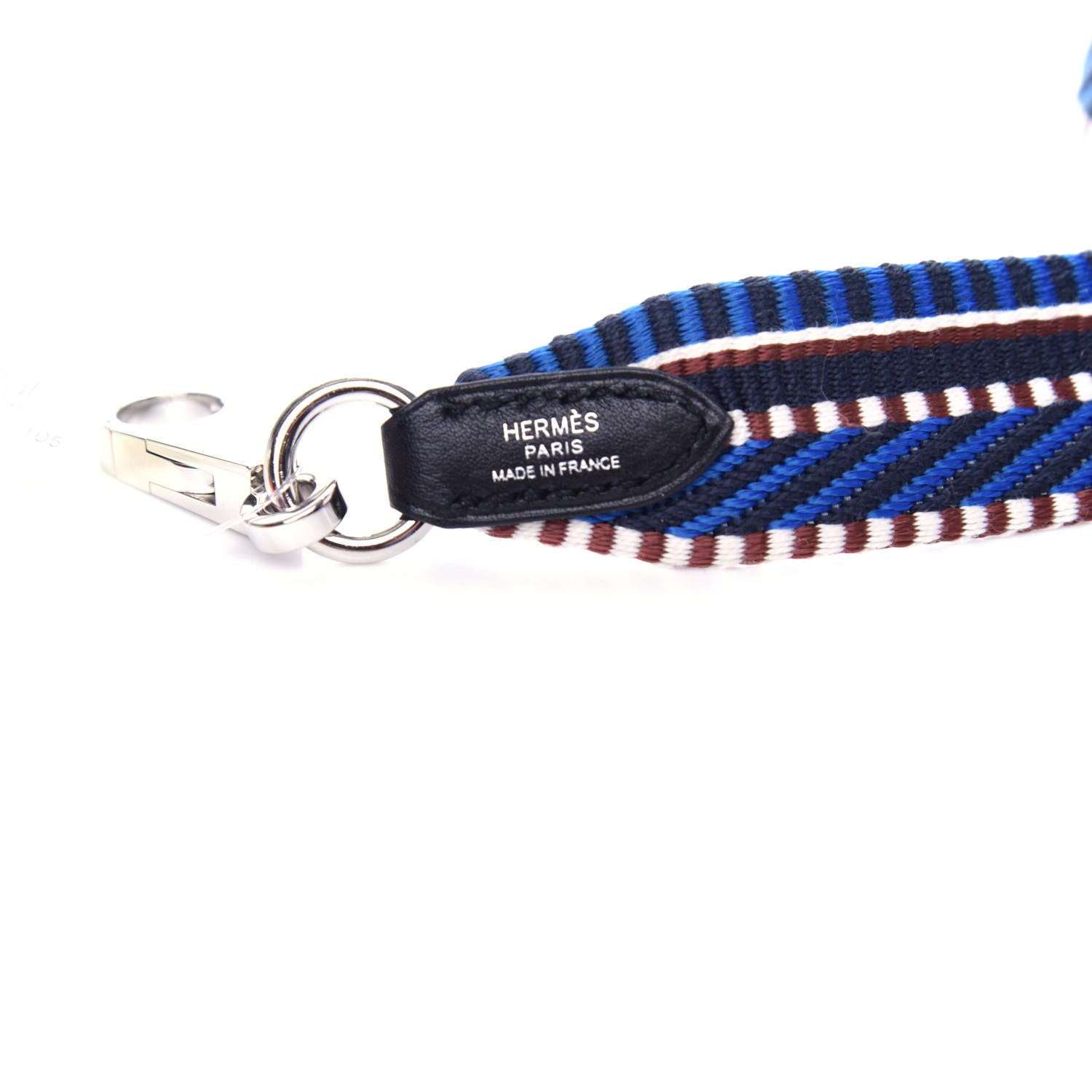 Hermes Toile Swift 25mm Sangle Cavale Shoulder Strap Bleu Zellige Indigo Black 3 of 3