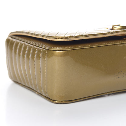 Chanel Iridescent Patent Quilted Small Coco Boy Flap Gold 10 of 17