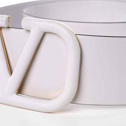Valentino Garavani Lambskin 70mm VLogo Belt 110 44 White 7 of 7