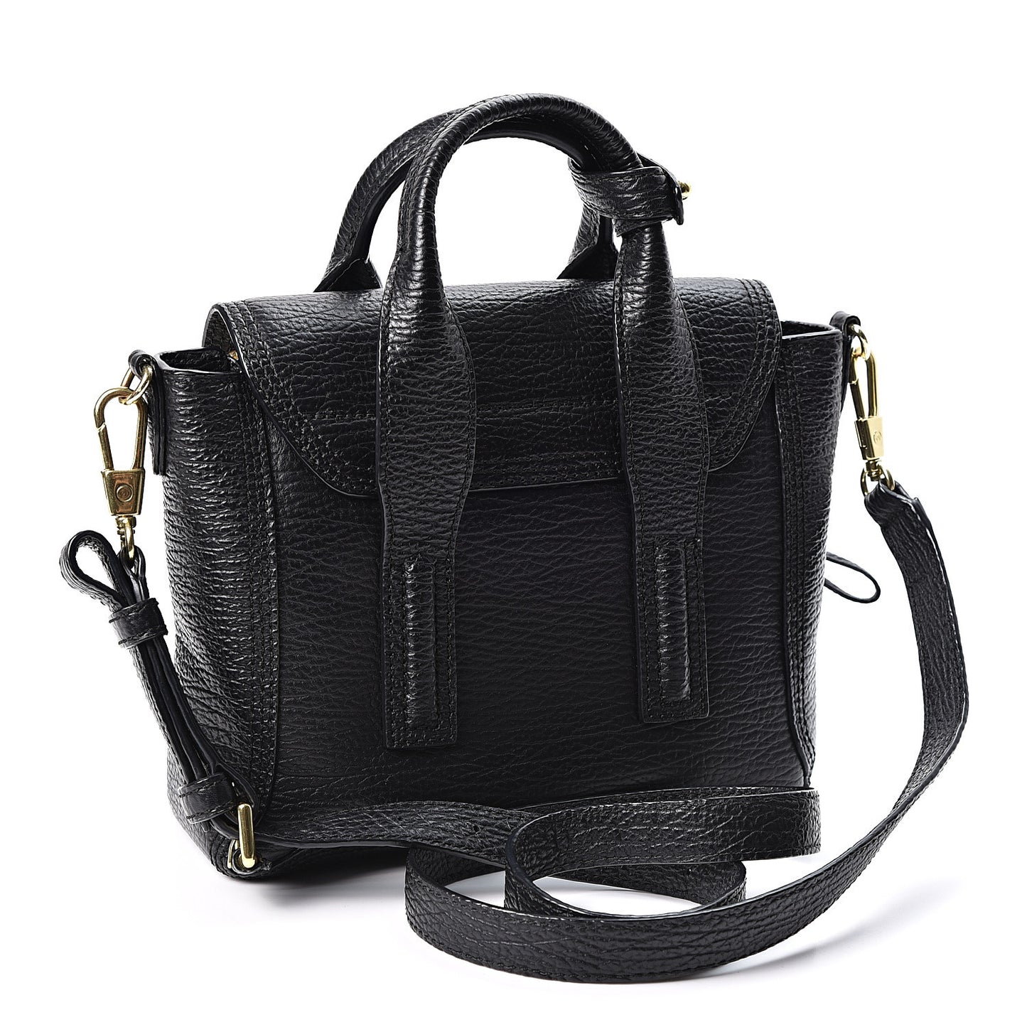 3.1 Textured Calfskin Mini Pashli Satchel Black