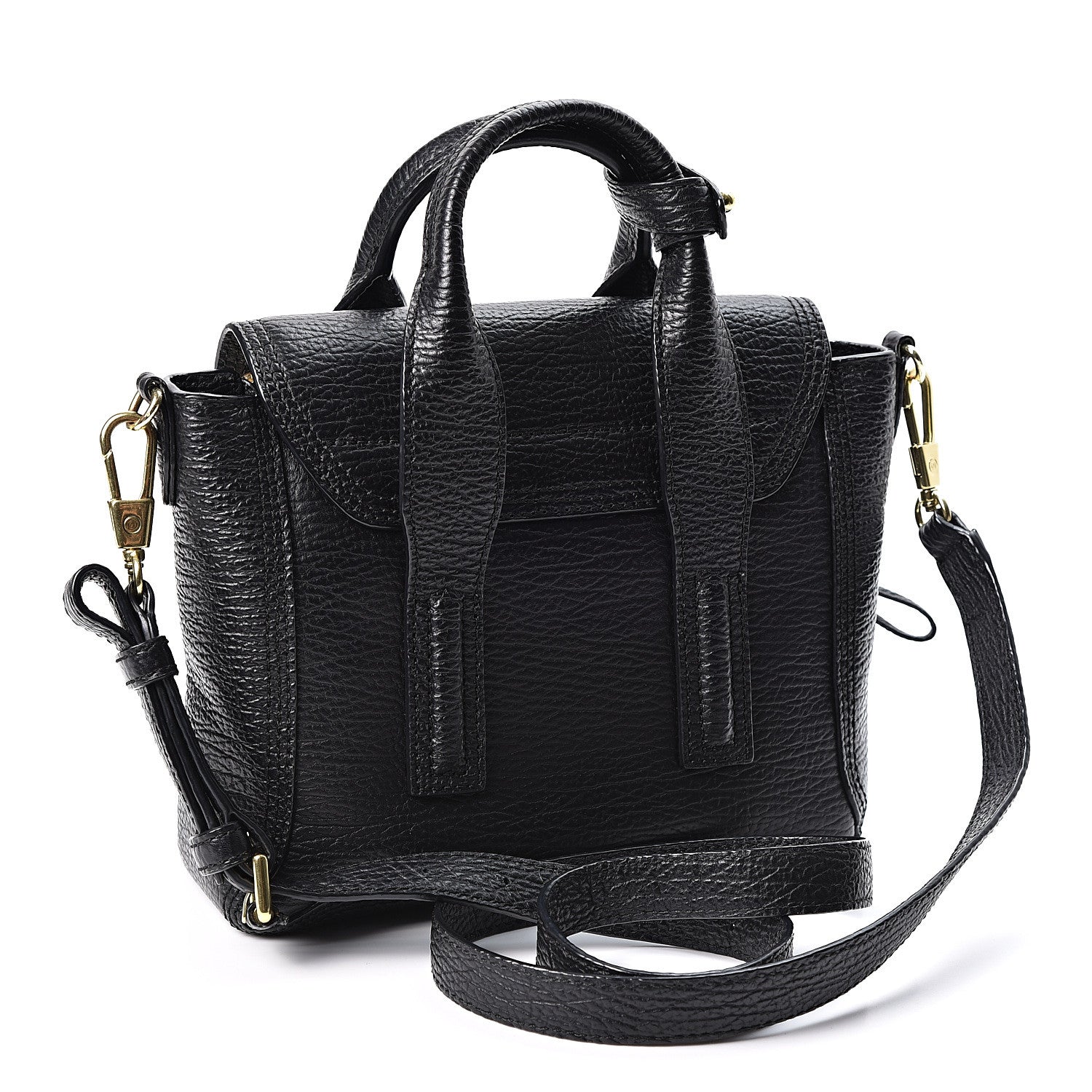 3.1 Phillip Lim 3.1 Textured Calfskin Mini Pashli Satchel Black 2 of 9
