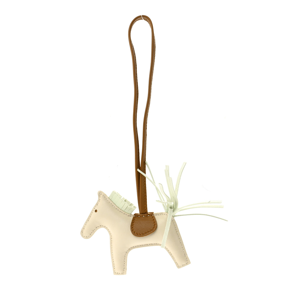 Milo Lambskin Grigri Rodeo Horse Bag Charm PM Craie Vert Fizz Kraft
