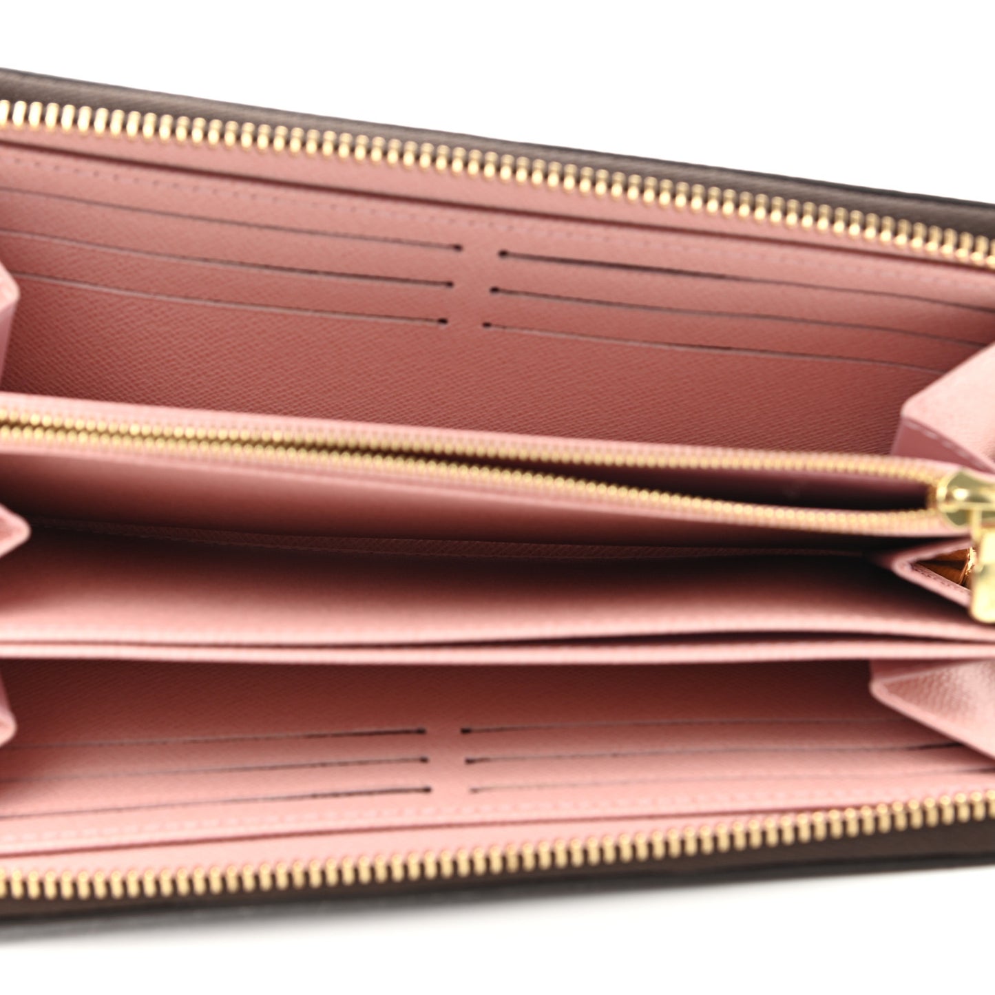 Damier Ebene Zippy Wallet Rose Ballerine