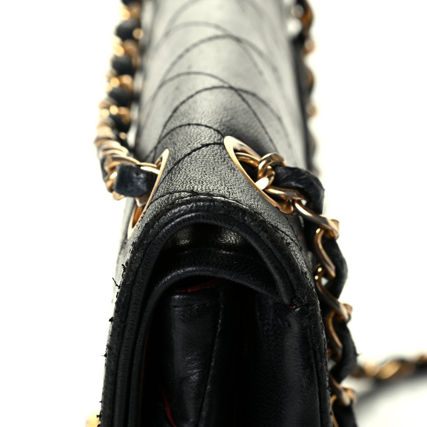 Lambskin Quilted Medium Double Flap Black