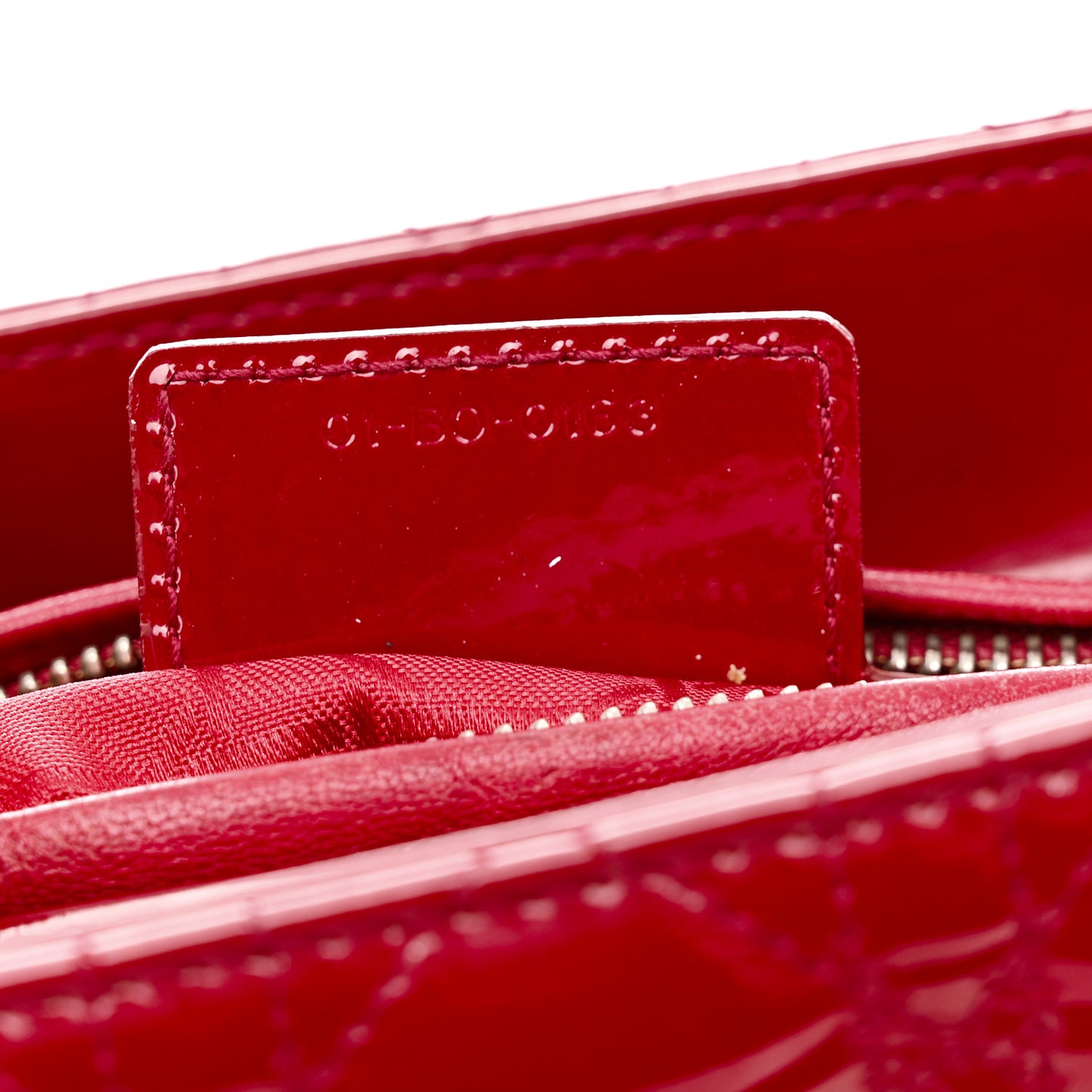 Patent Cannage Medium Lady Dior Red