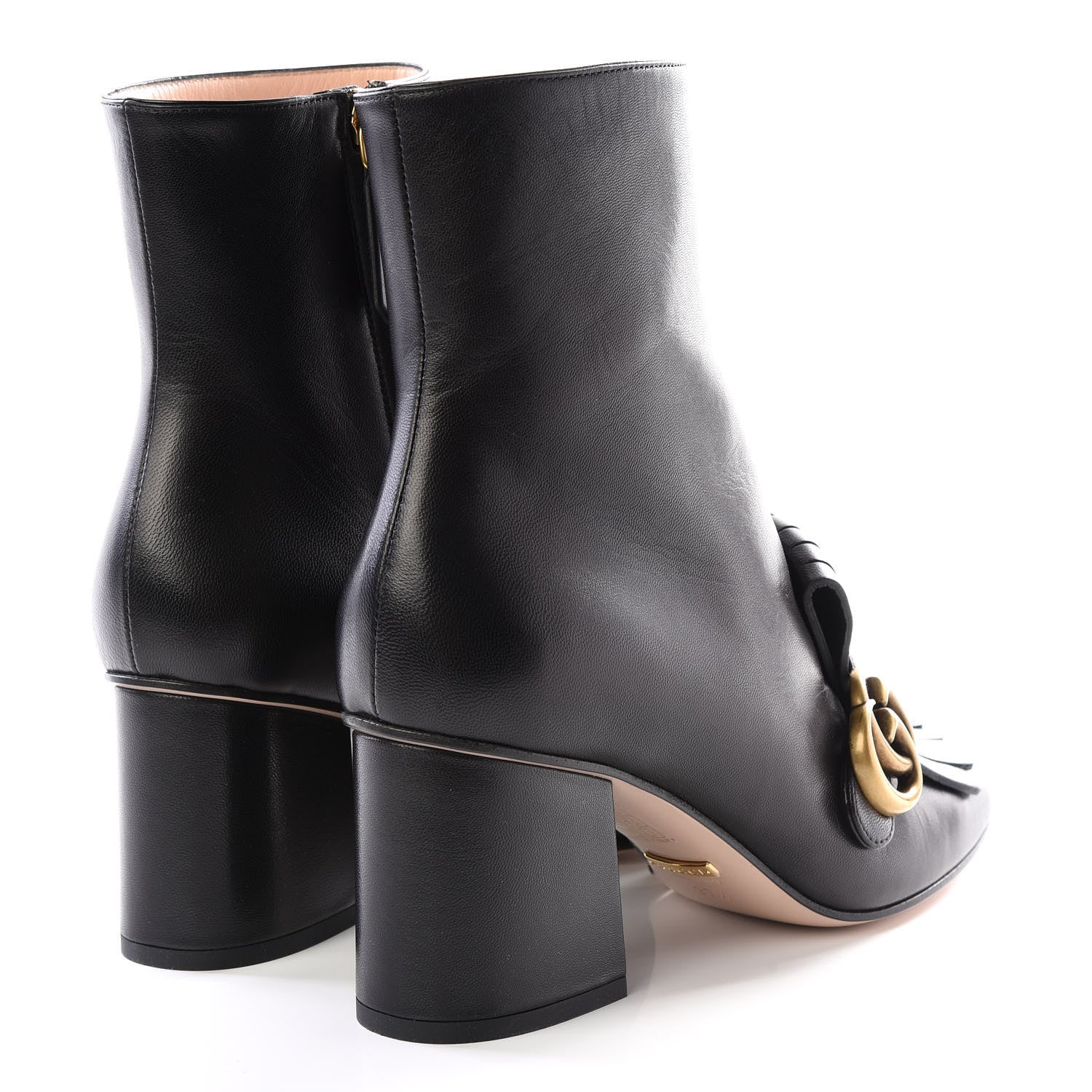 Gucci Malaga Kid GG Marmont Fringe 75mm Ankle Boots 37.5 Black 4 of 9