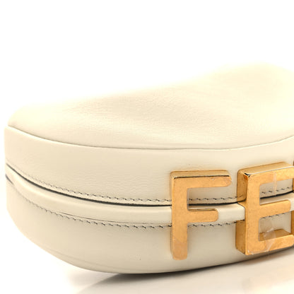 Fendi Vitello Grace Matte Nano Fendigraphy Hobo Charm White Ice 9 of 11
