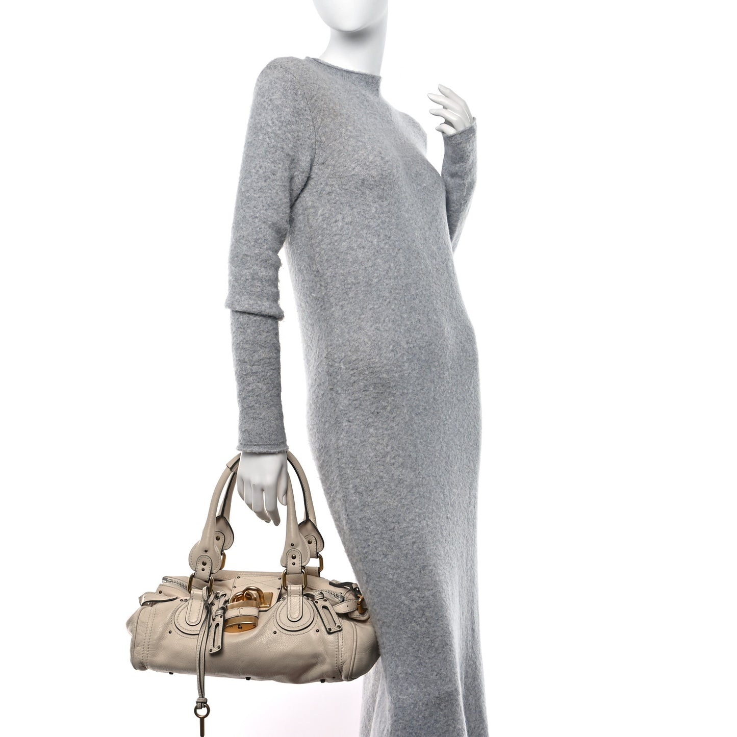 Calfskin Medium Paddington Satchel Beige