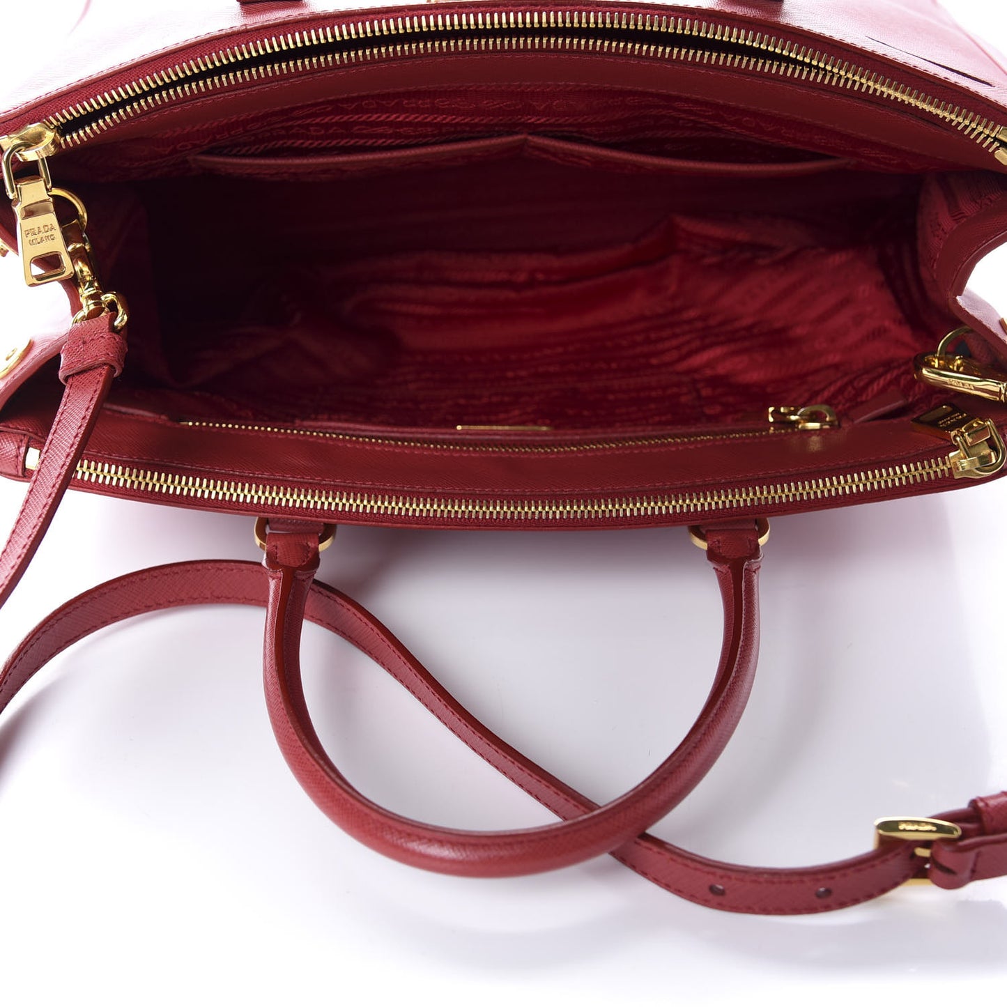 Saffiano Medium Galleria Double Zip Tote Fuoco