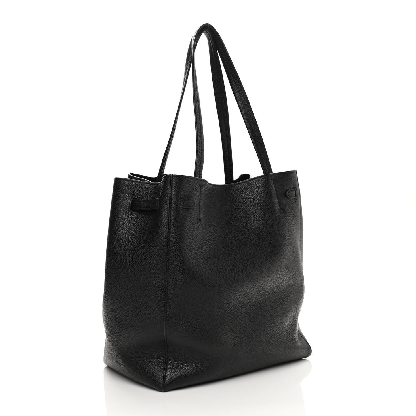 Soft Grained Calfskin Small Belt Cabas Phantom Black