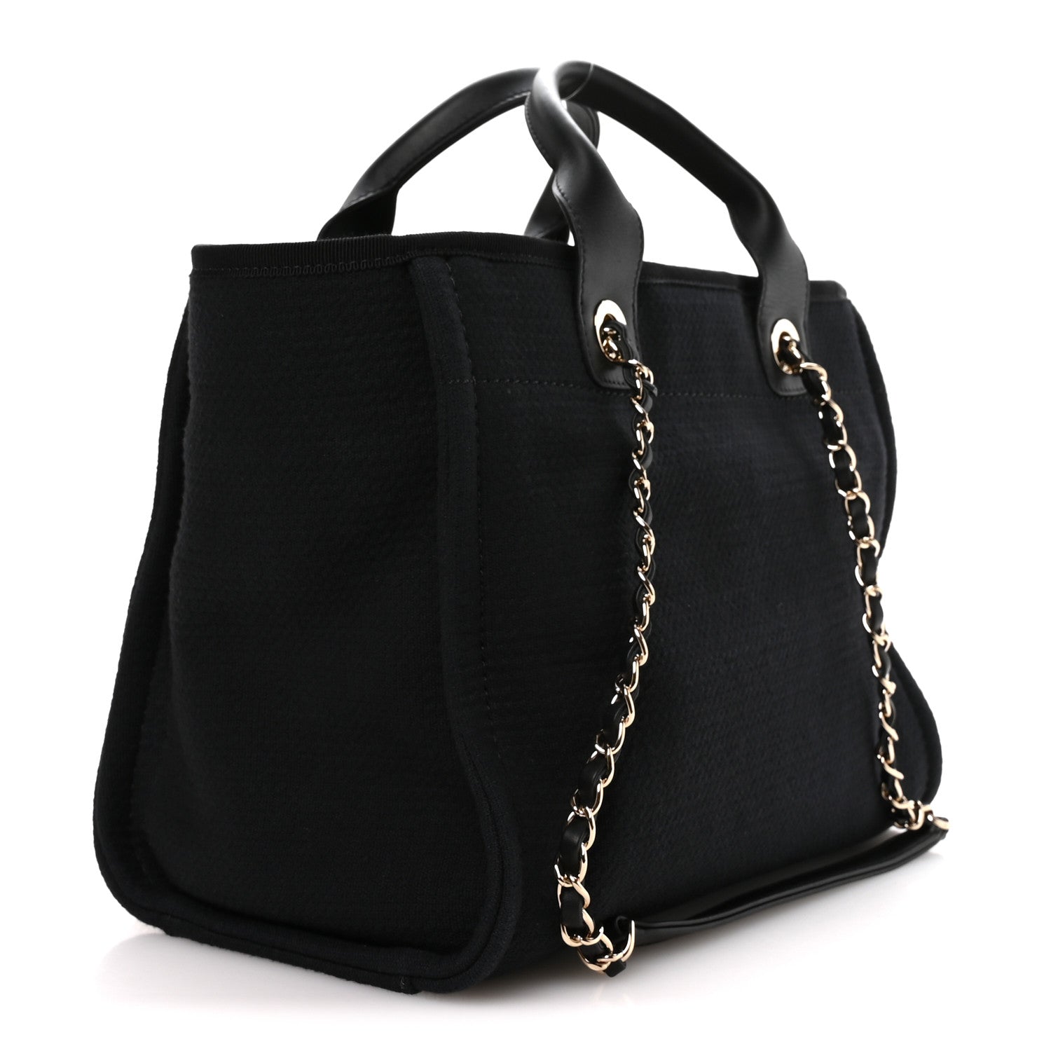 Chanel Mixed Fibers Calfskin  Small Deauville Tote Black 4 of 12