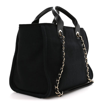 Chanel Mixed Fibers Calfskin  Small Deauville Tote Black 4 of 12