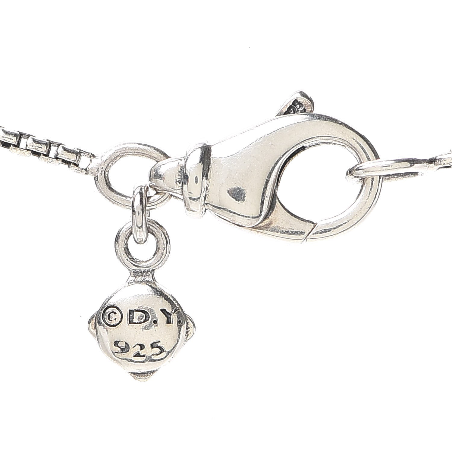 David Yurman Sterling Silver Diamond Amethyst 10mm Petite Cable Wrap Pendant Necklace 5 of 5