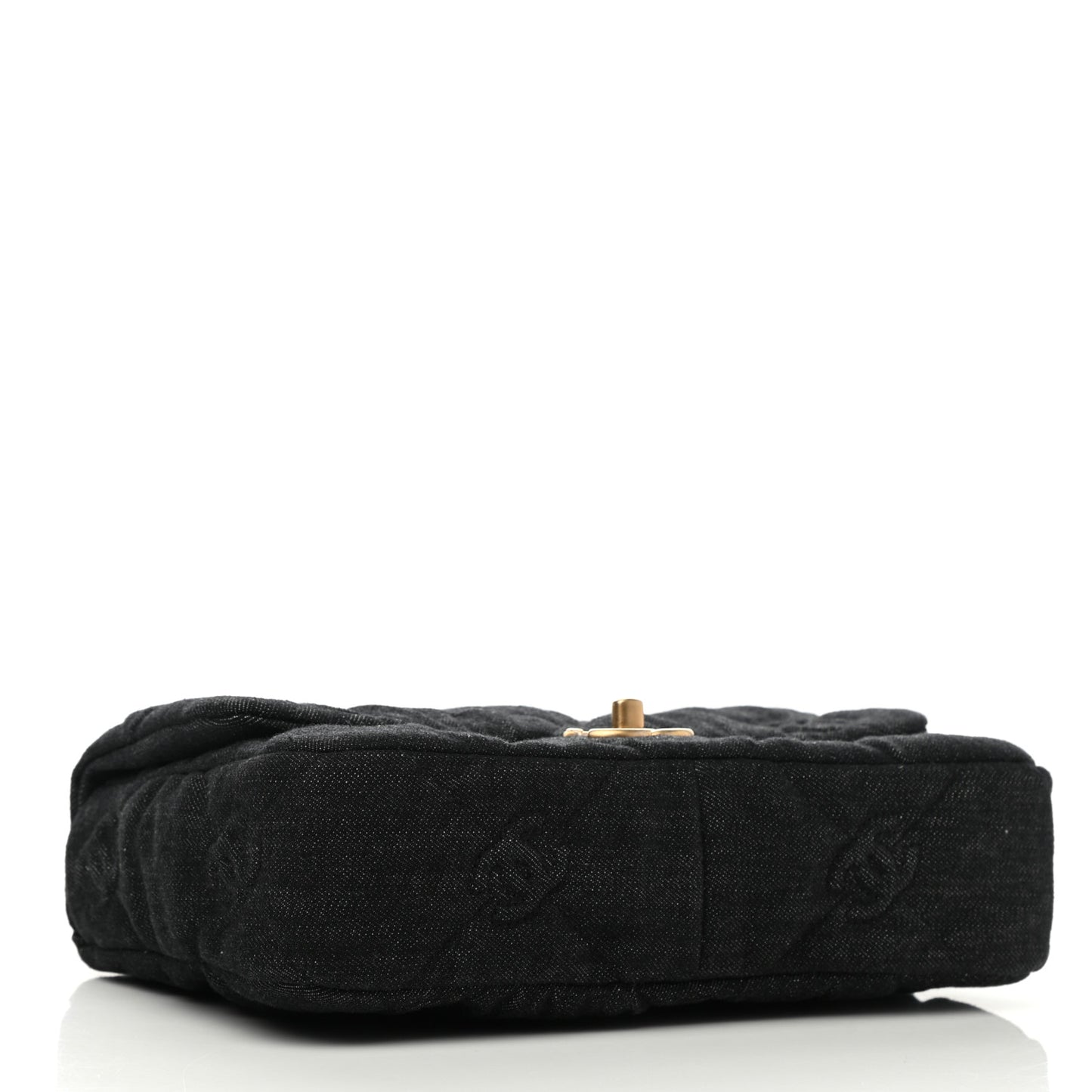 Denim Quilted Medium Funky Town Flap Black
