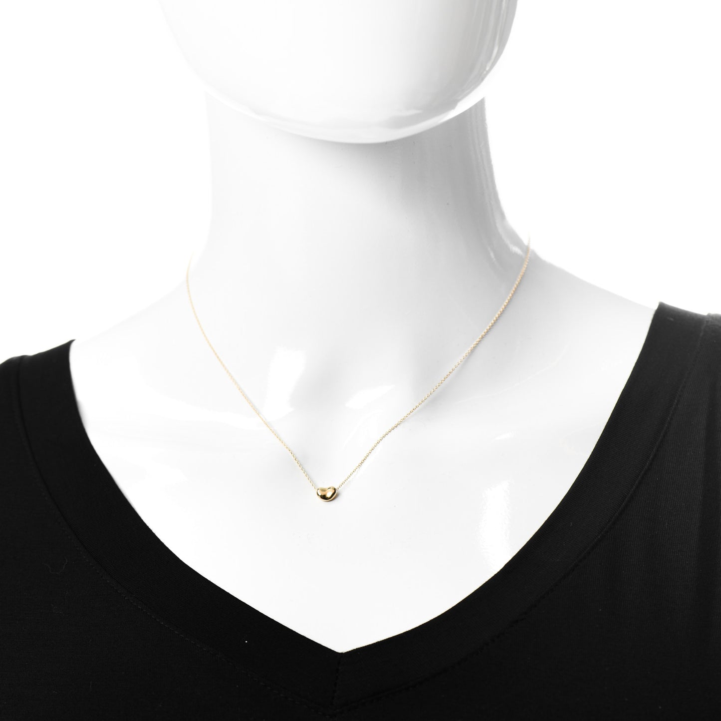 18K Yellow Gold 6.5mm Elsa Peretti Bean Pendant Necklace