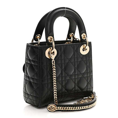 Christian Dior Lambskin Cannage Mini Lady Dior Black 3 of 11