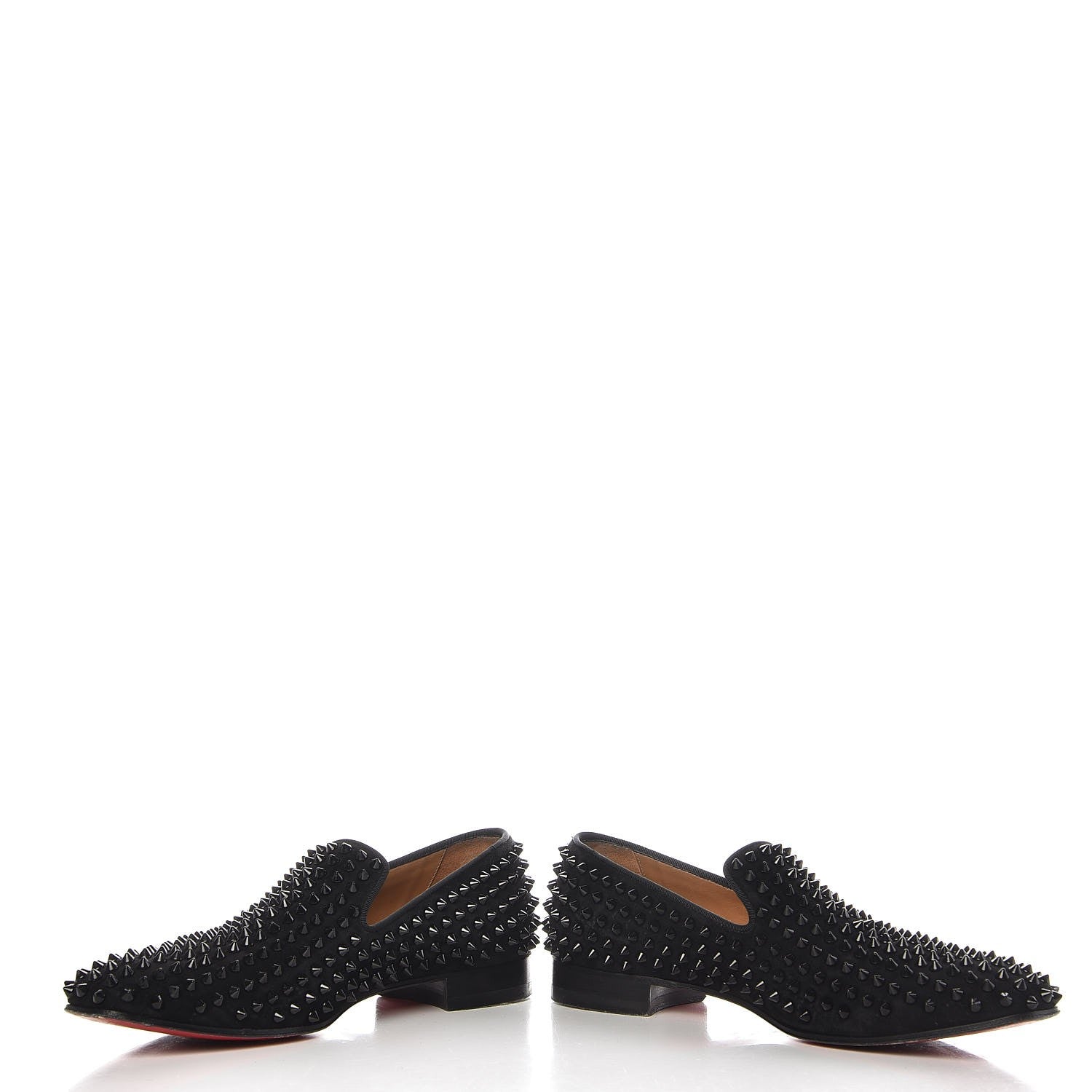 Christian Louboutin Mens Veau Velours Spikes Dandelion Flat 39.5 Black 6 of 9