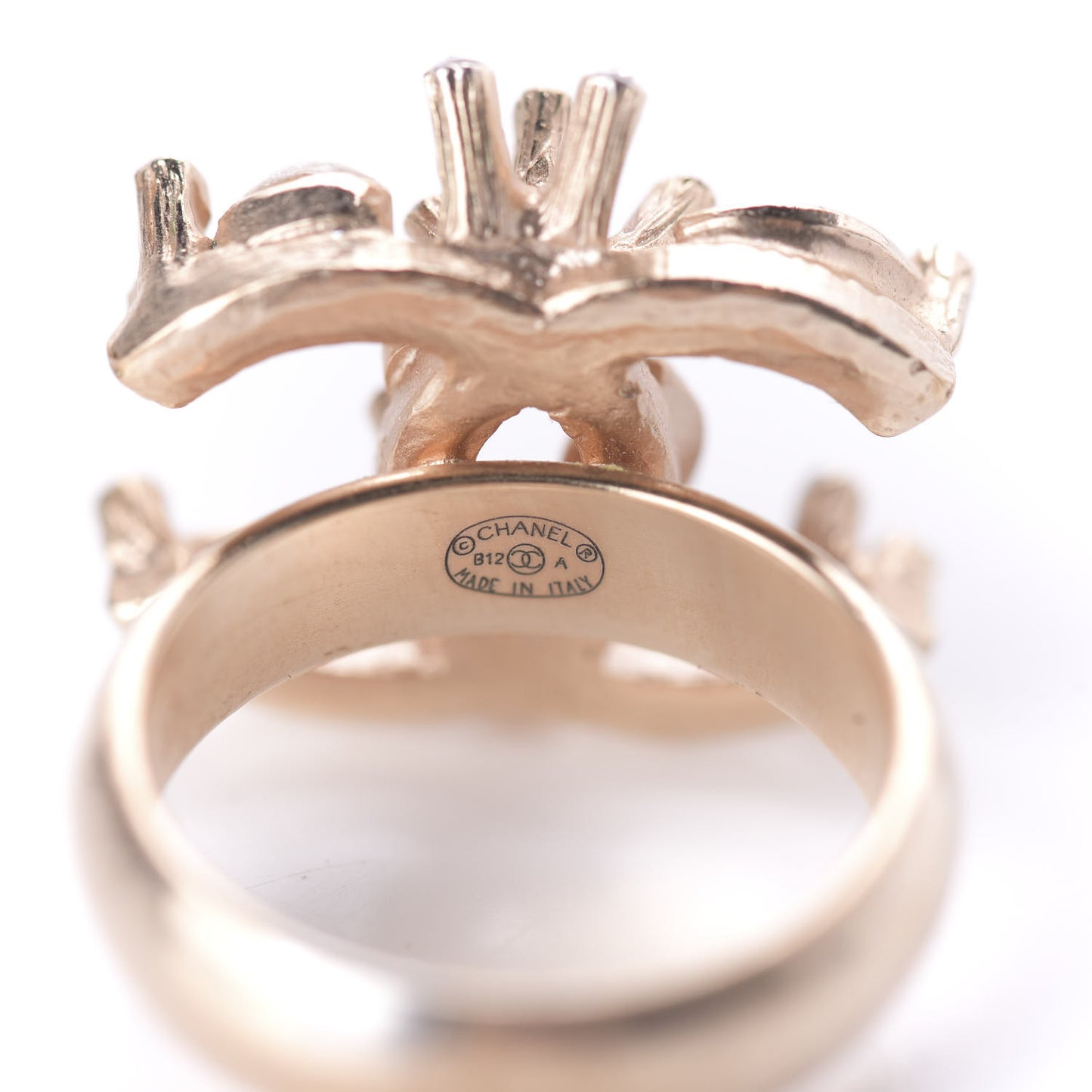 Crystal Marquise CC Logo Ring 6 Rose Gold