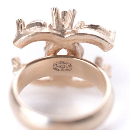Chanel Crystal Marquise CC Logo Ring 6 Rose Gold 5 of 6