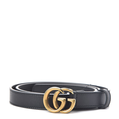 Gucci Calfskin Double G 20mm Belt 80 32 Black 1 of 6