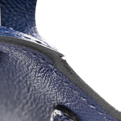 Hermes Madame Calfskin Shiny Alligator Mini Kelly Sellier Touch 20 Bleu Encre 13 of 15
